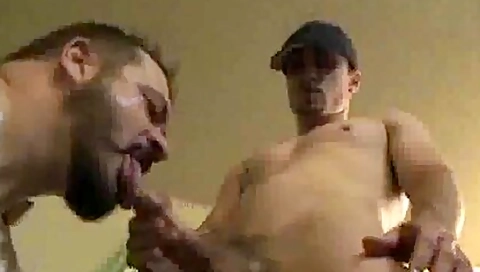 Beautiful Bearded Hunk Is Sucking A Massive Dick On