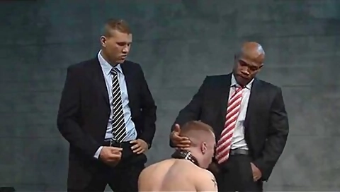 Perfect Cocksucker Is Blowing Two Interracial Dicks